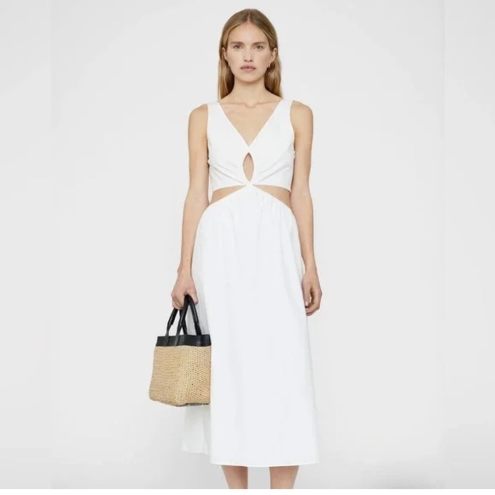 Anine Bing Dione White Dress. NWT L 100% cotton